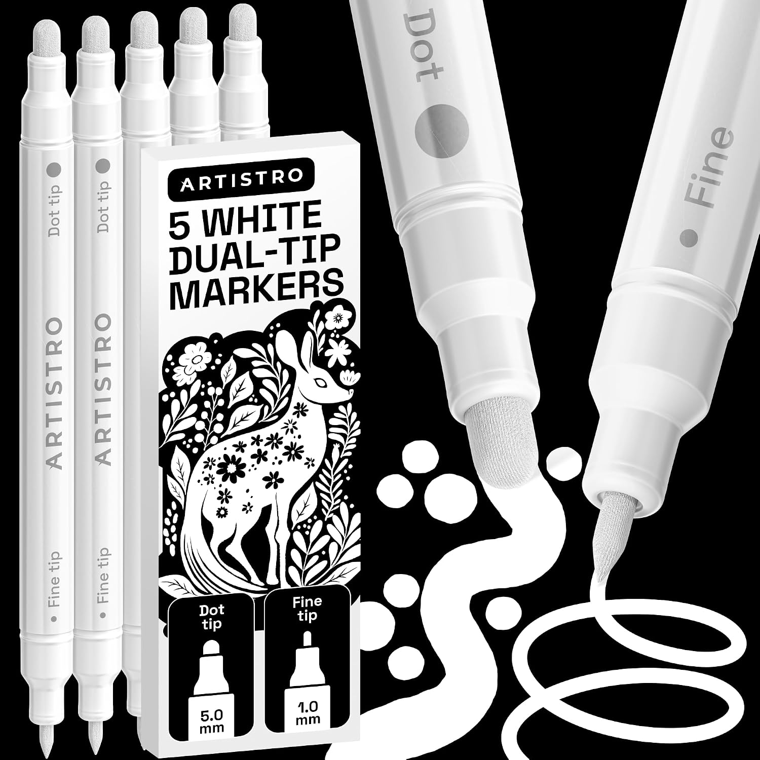 ARTISTRO Dual-Tip Acrylic Paint Marker Pens - Set of 36 - Image 11