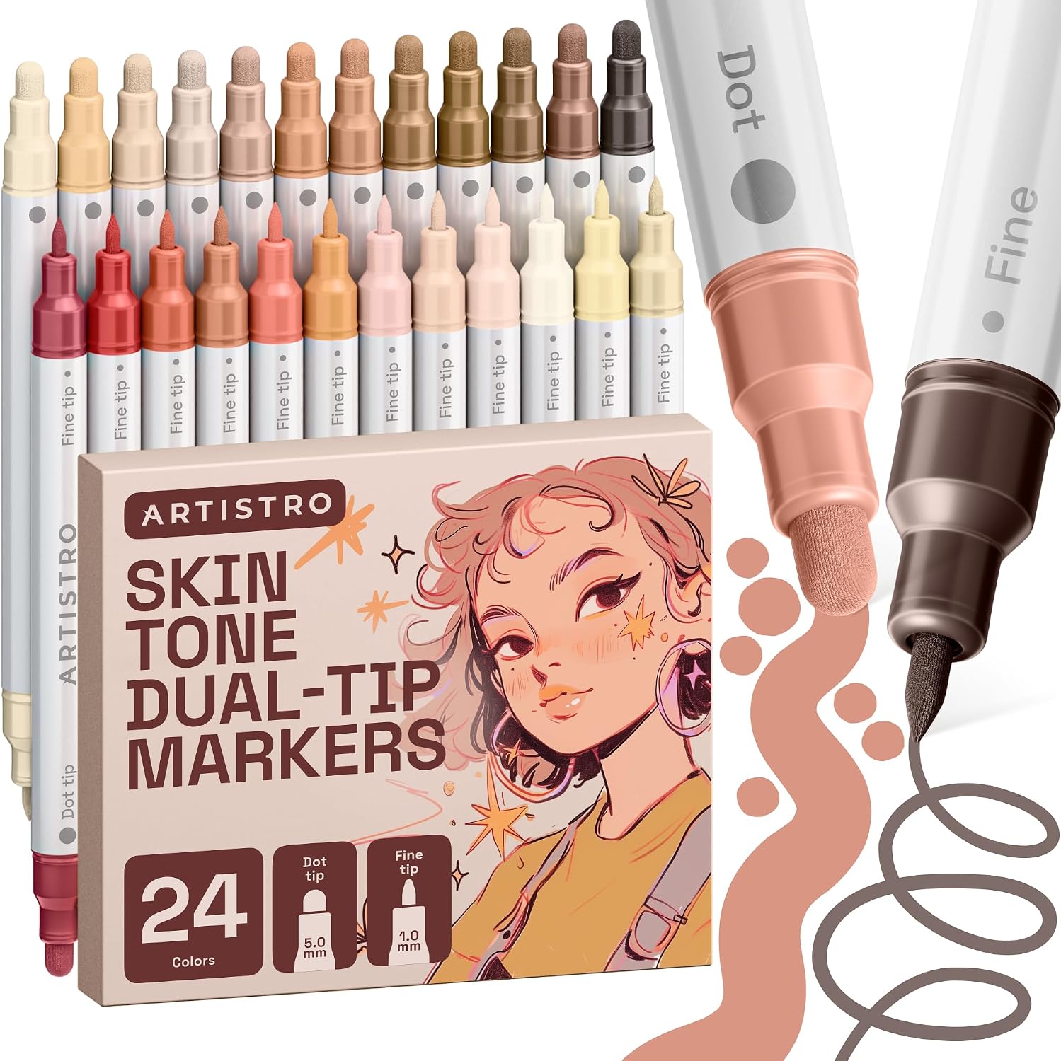 ARTISTRO Dual-Tip Acrylic Paint Marker Pens - Set of 36 - Image 12