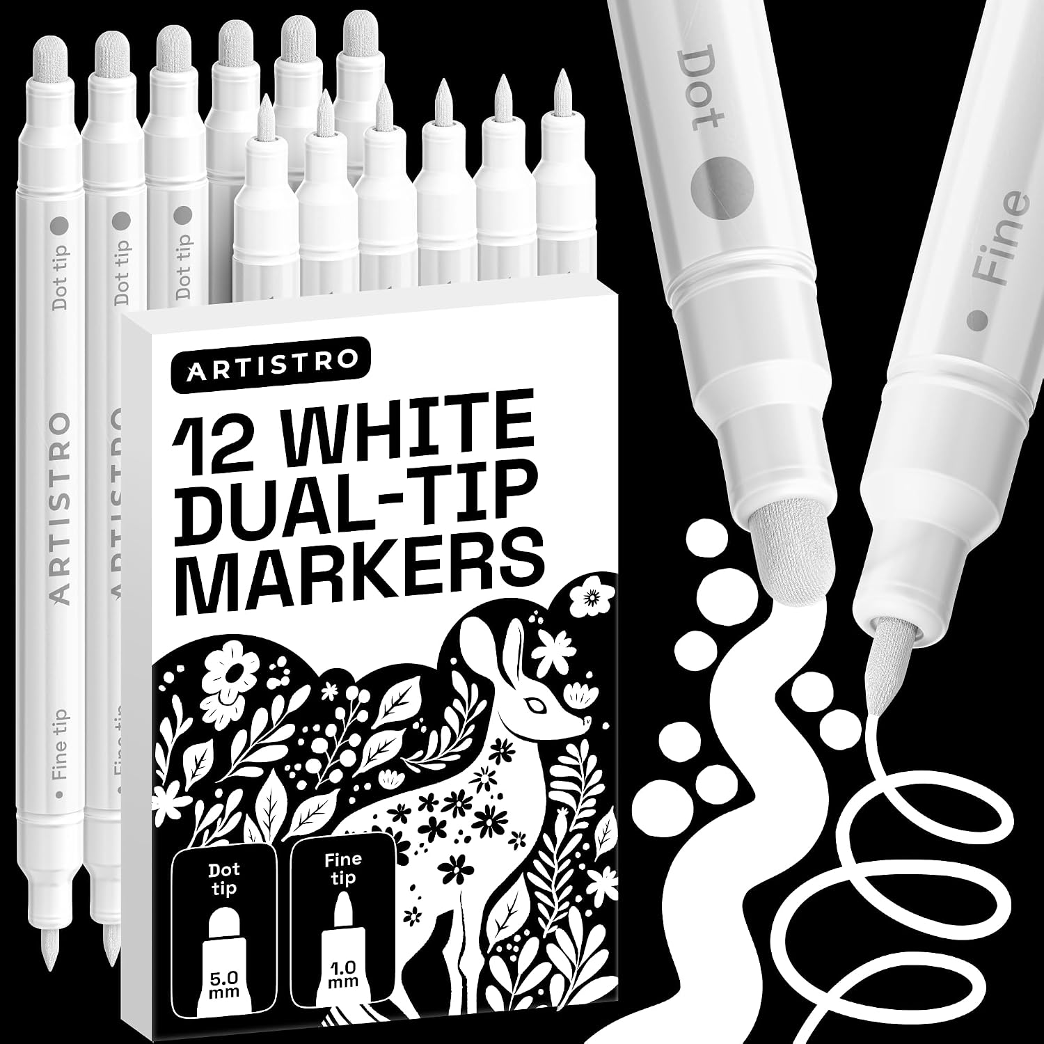 ARTISTRO Dual-Tip Acrylic Paint Marker Pens - Set of 36 - Image 19