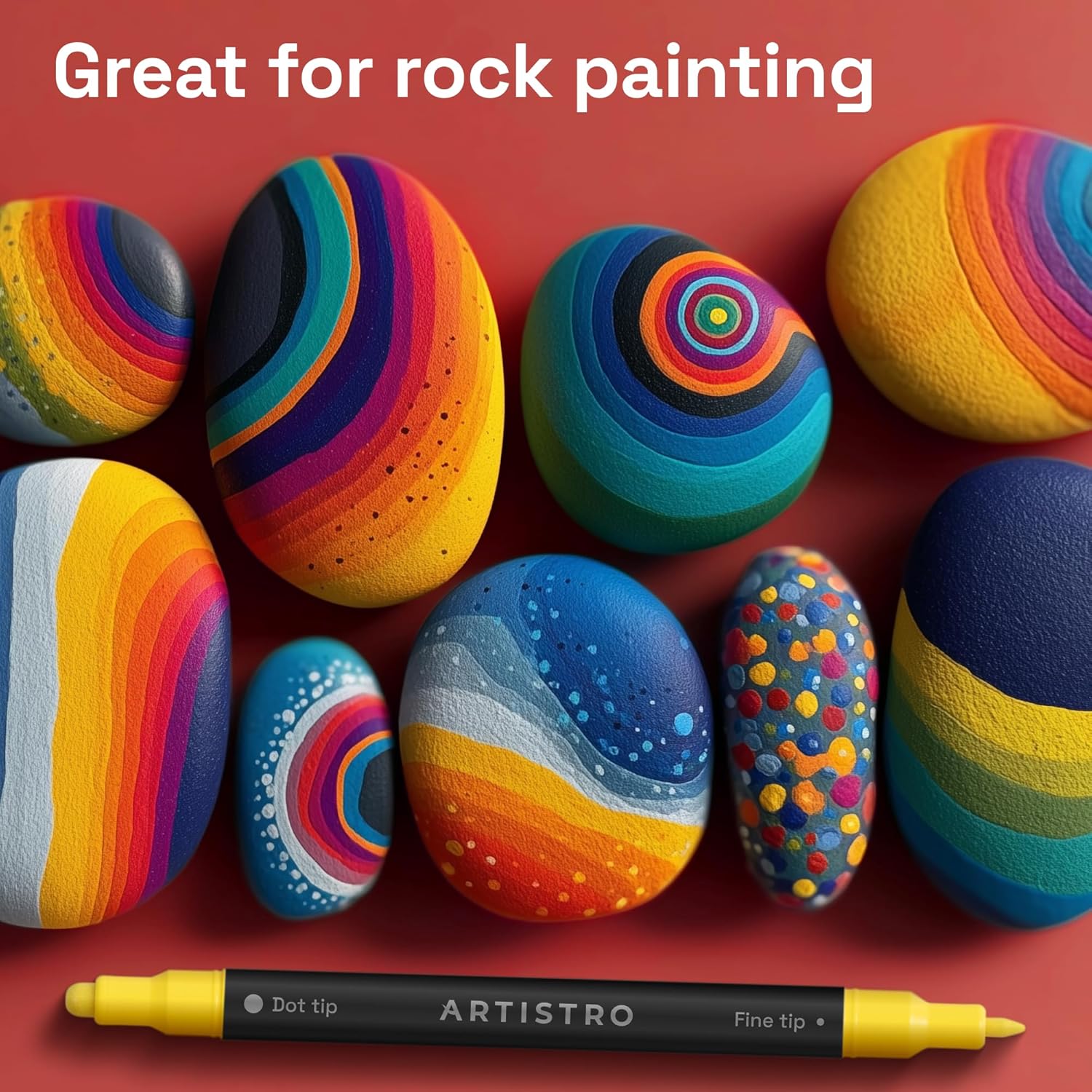 ARTISTRO Dual-Tip Acrylic Paint Marker Pens - Set of 36 - Image 8