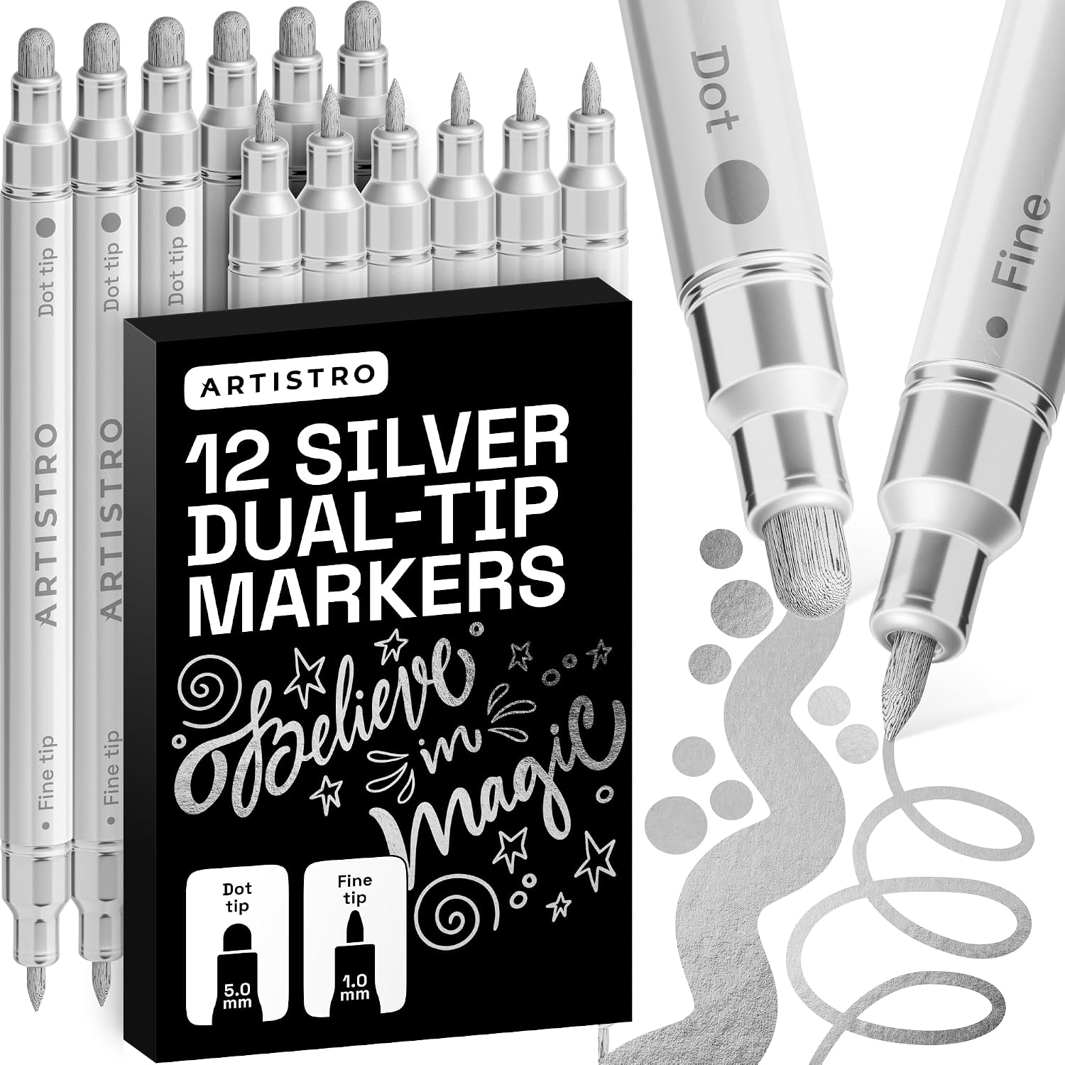 ARTISTRO Dual-Tip Acrylic Paint Marker Pens - Set of 36 - Image 46
