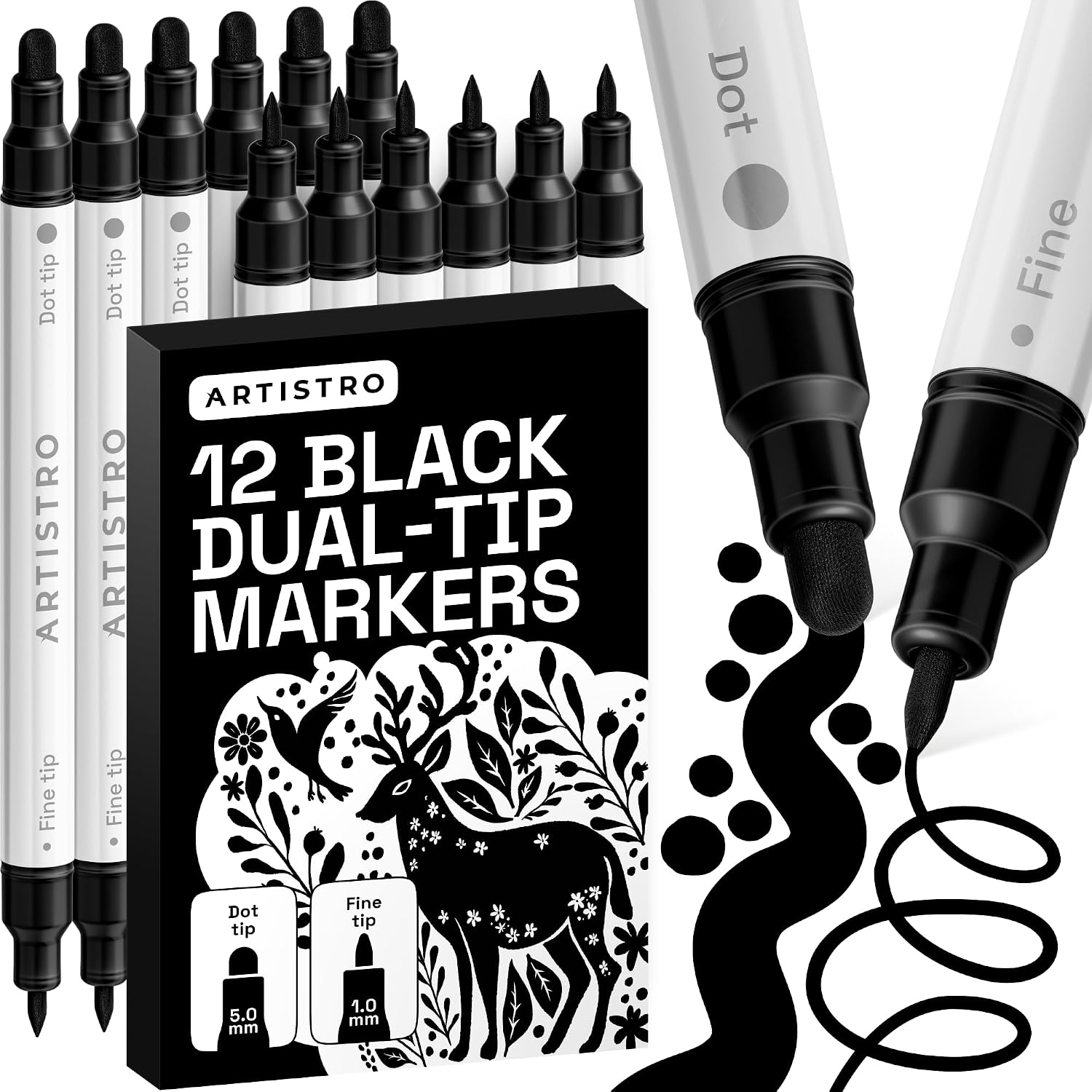 ARTISTRO Dual-Tip Acrylic Paint Marker Pens - Set of 36 - Image 42