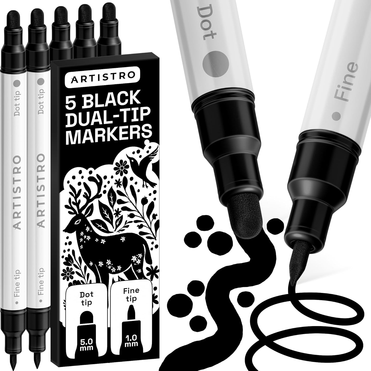 ARTISTRO Dual-Tip Acrylic Paint Marker Pens - Set of 36 - Image 41