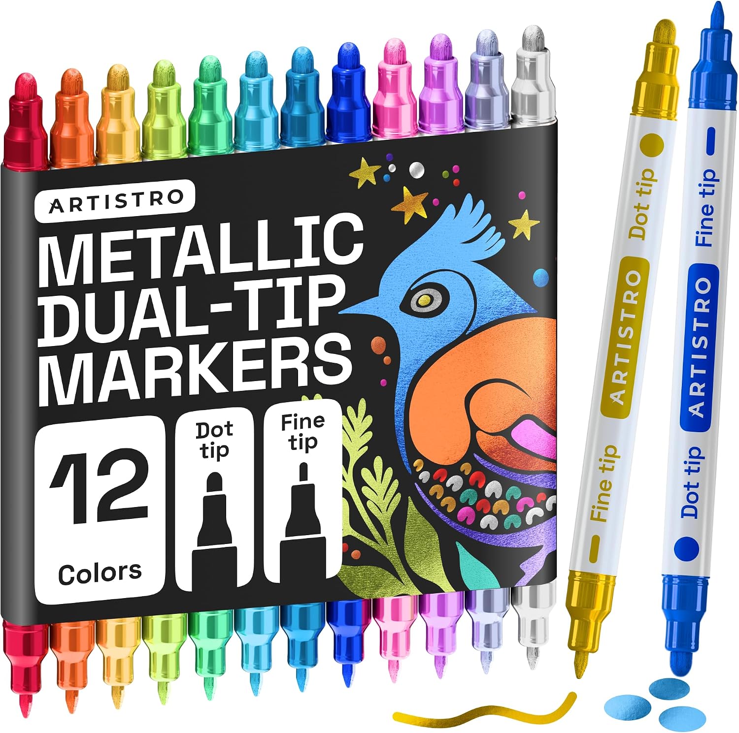 ARTISTRO Dual-Tip Acrylic Paint Marker Pens - Set of 36 - Image 39