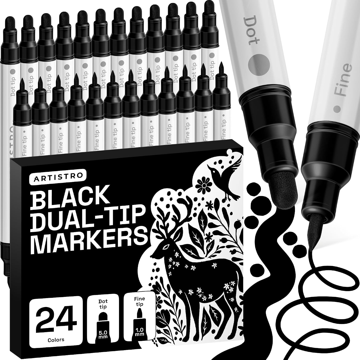 ARTISTRO Dual-Tip Acrylic Paint Marker Pens - Set of 36 - Image 43