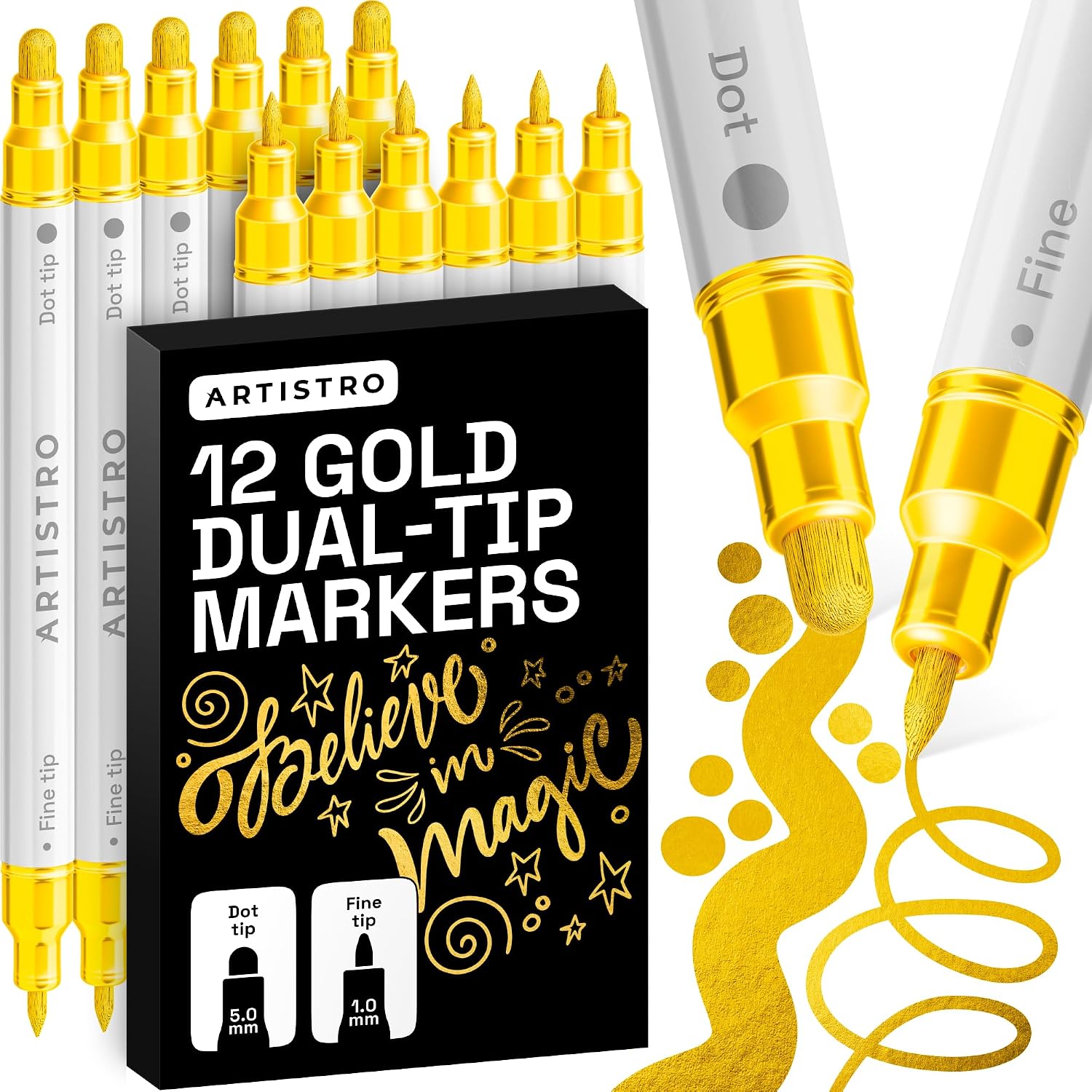 ARTISTRO Dual-Tip Acrylic Paint Marker Pens - Set of 36 - Image 20