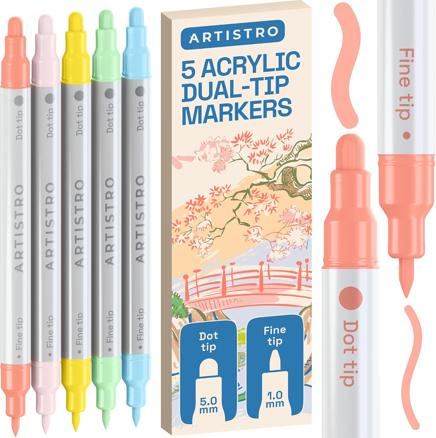 ARTISTRO Dual-Tip Acrylic Paint Marker Pens - Set of 36 - Image 21