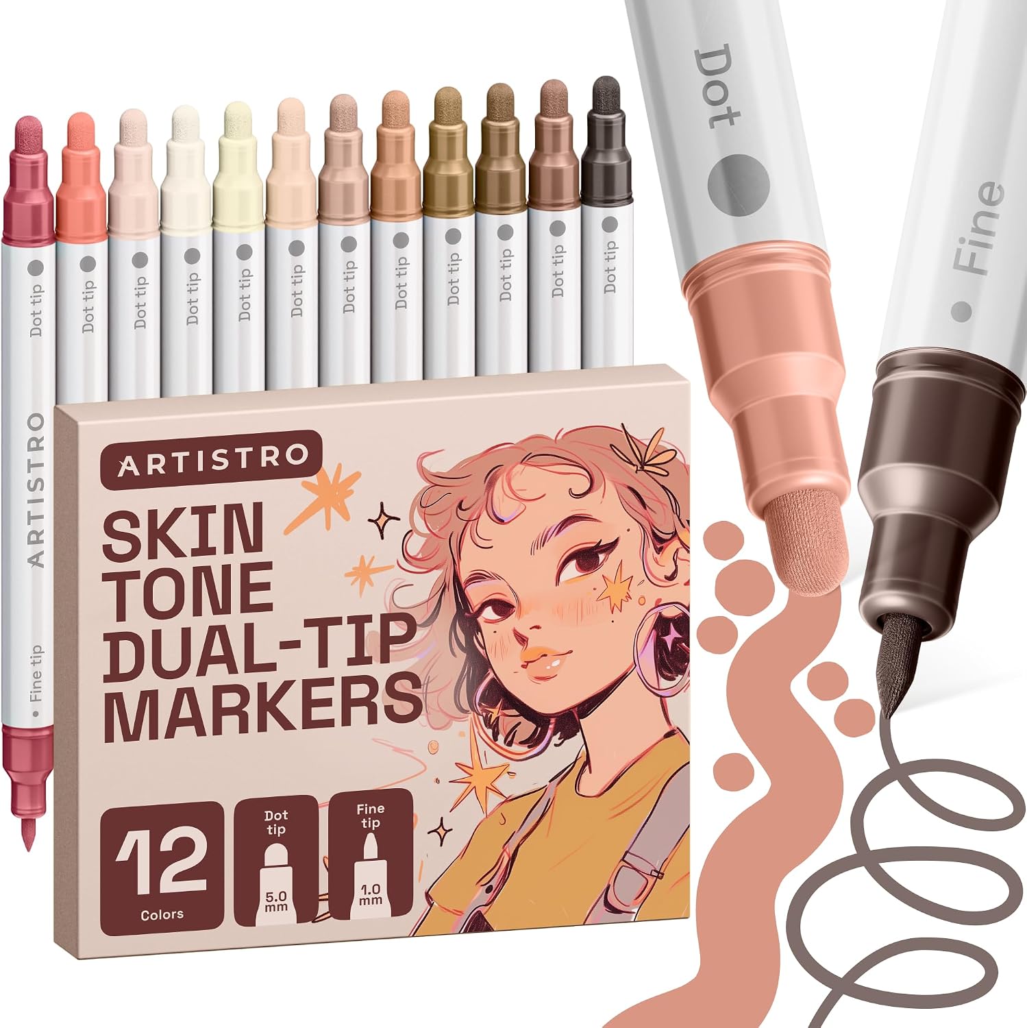 ARTISTRO Dual-Tip Acrylic Paint Marker Pens - Set of 36 - Image 34