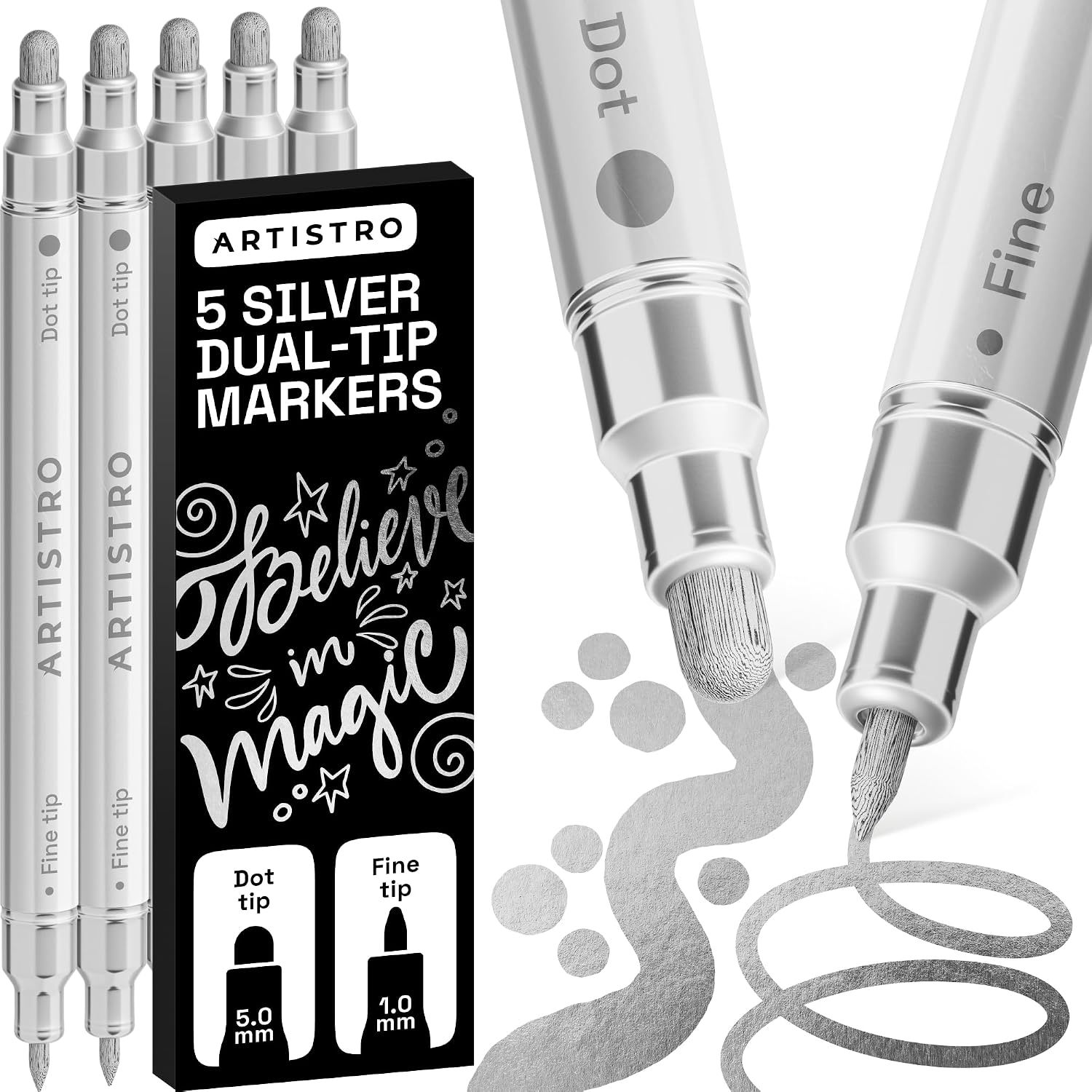 ARTISTRO Dual-Tip Acrylic Paint Marker Pens - Set of 36 - Image 30